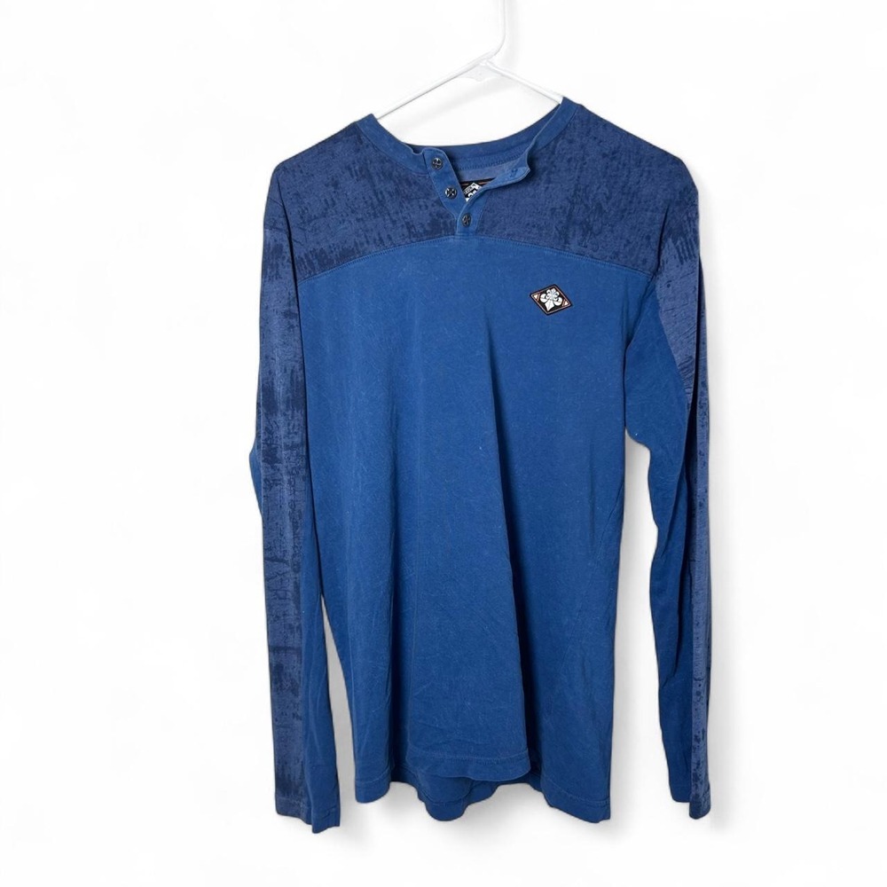 Affliction Live Fast Shirt Large Blue Vintage Long Sleeve Shirt Y2K